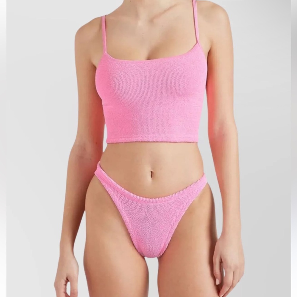 NWT Hunza G open back bikini set in bubblegum